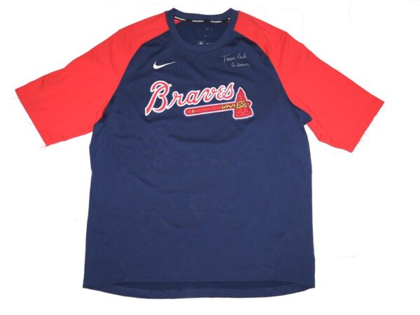 Tanner Gordon Team Issued & Signed Official Atlanta Braves Nike Dri-Fit MLB Pullover