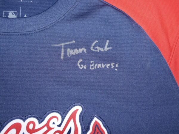 Tanner Gordon Team Issued & Signed Official Atlanta Braves Nike Dri-Fit MLB Pullover