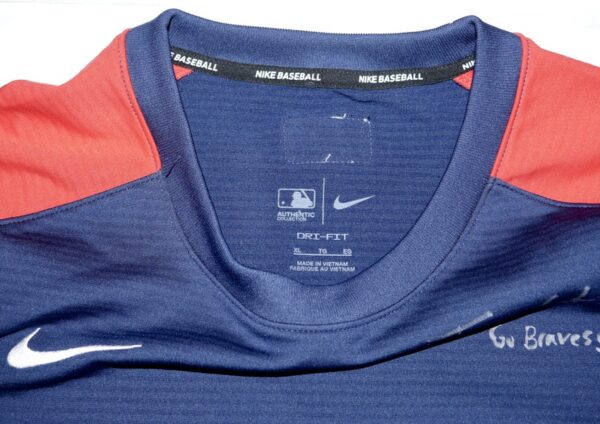 Tanner Gordon Team Issued & Signed Official Atlanta Braves Nike Dri-Fit MLB Pullover