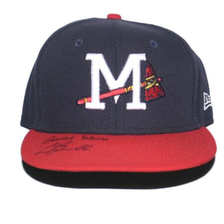 Cade Bunnell 2023 Game Worn & Signed Official Mississippi Braves Home New Era 59FIFTY Hat