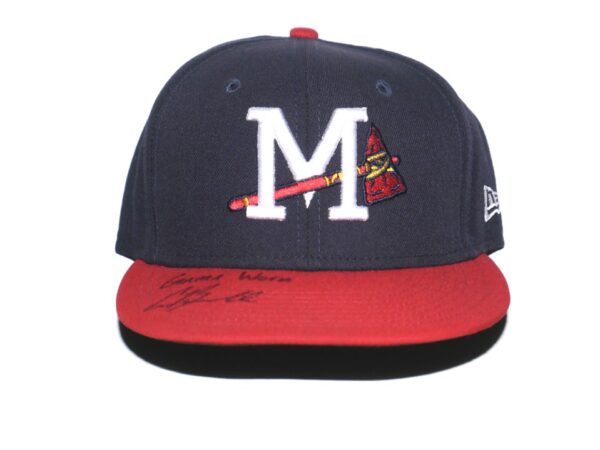 Cade Bunnell 2023 Game Worn & Signed Official Mississippi Braves Home New Era 59FIFTY Hat