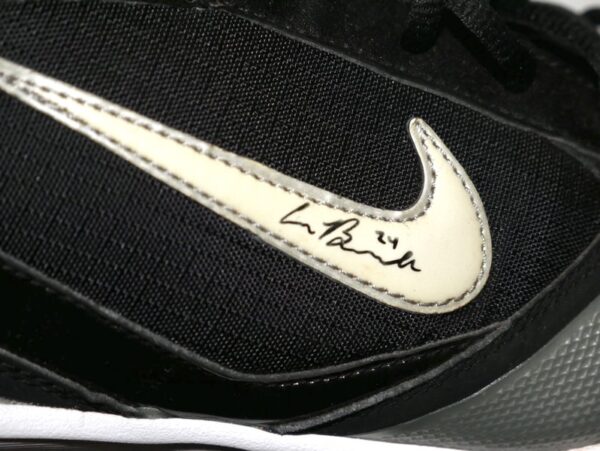 Cade Bunnell 2024 Mississippi Braves Game Worn & Signed Go Braves! Black & White Nike Shox Baseball Cleats