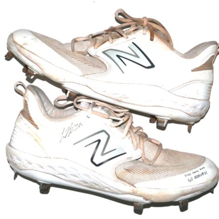 Cade Bunnell 2024 Mississippi Braves Game Worn & Signed Go Braves! New Balance Baseball Cleats