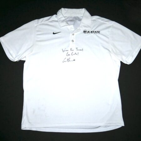 Cade Bunnell Team Issued & Signed Official Kansas State Wildcats Baseball Nike Dri-Fit XL Polo Shirt - Worn for Travel!