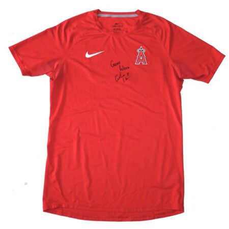 Coleman Crow Game Worn & Signed Official Los Angeles Angels Nike Dri-Fit Shirt