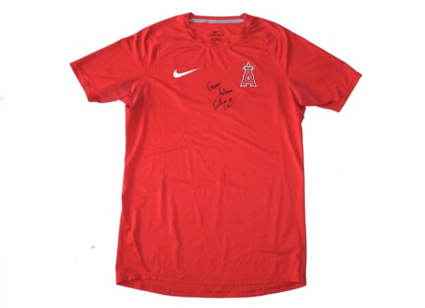 Coleman Crow Game Worn & Signed Official Los Angeles Angels Nike Dri-Fit Shirt