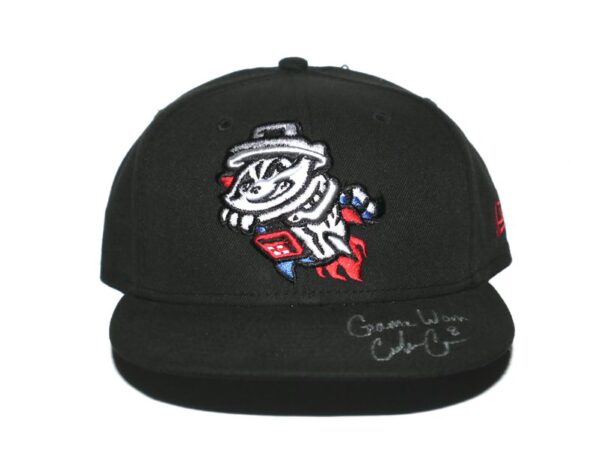 Coleman Crow Game Worn & Signed Official Rocket City Trash Pandas Alternate New Era 59FIFTY Hat