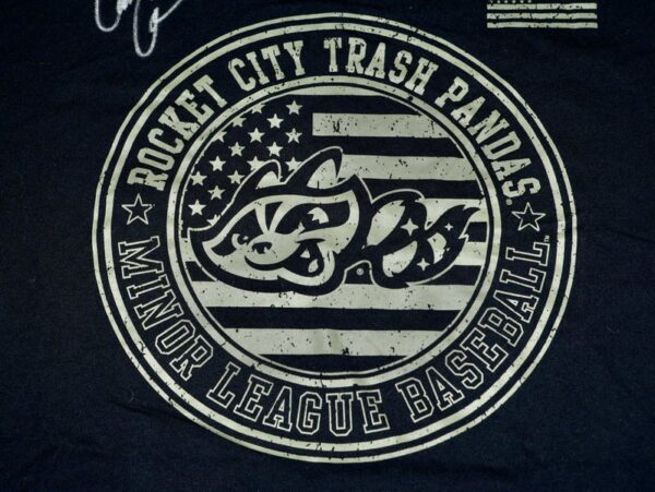 Coleman Crow Team Issued & Signed Rocket City Trash Pandas Armed Forces MILB Shirt