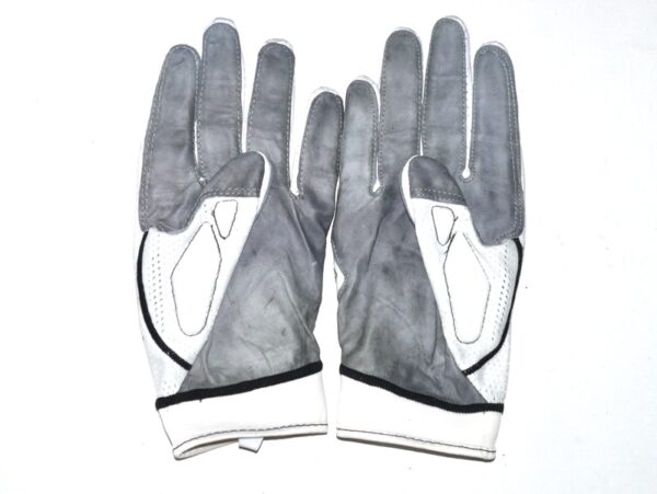 Henry Anderson Carolina Panthers Game Worn & Signed White & Gray Nike Gloves