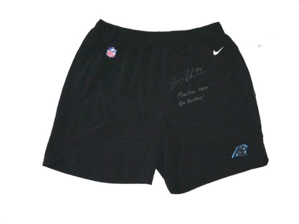 Henry Anderson Player Issued & Signed Official Carolina Panthers #94 Nike On-Field XL Shorts