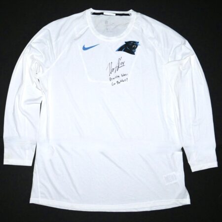 Henry Anderson Practice Worn & Signed Official Carolina Panthers #94 Long Sleeve On-Field Nike Dri-Fit Shirt