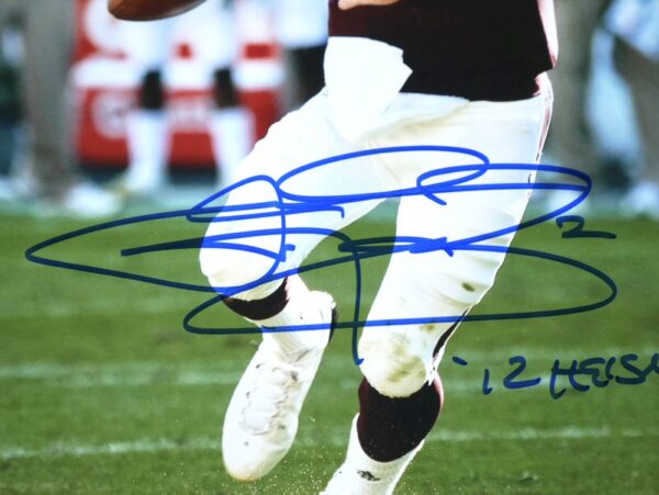 Johnny Manziel Texas A & M Aggies Signed Autographed 8 x 10 Photo with 12 Heisman Inscription - PSA Hologram