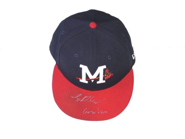 Luke Waddell 2023 Game Worn & Signed Official Mississippi Braves Home New Era 59FIFTY Hat