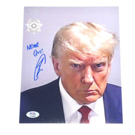 Navy Seal Robert O'Neill Signed Donald Trump Mugshot 8 x 10 with Never Quit! Inscription - Killed Osama bin Laden! - PSA Hologram (2C98669)