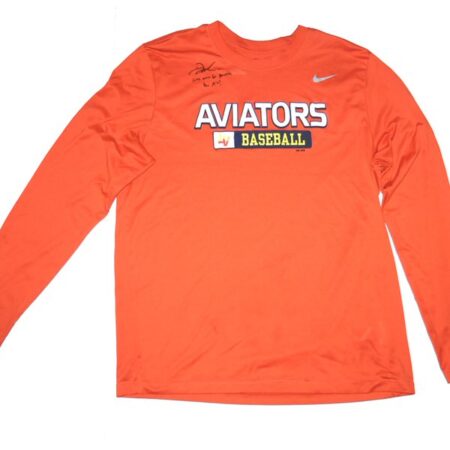 Drew Lugbauer Player Issued & Signed Official Las Vegas Aviators Baseball LUGBAUER 17 Long Sleeve Nike Dri-Fit Shirt