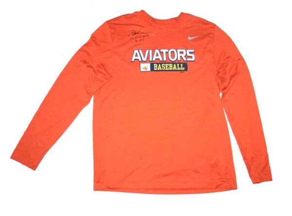 Drew Lugbauer Player Issued & Signed Official Las Vegas Aviators Baseball LUGBAUER 17 Long Sleeve Nike Dri-Fit Shirt