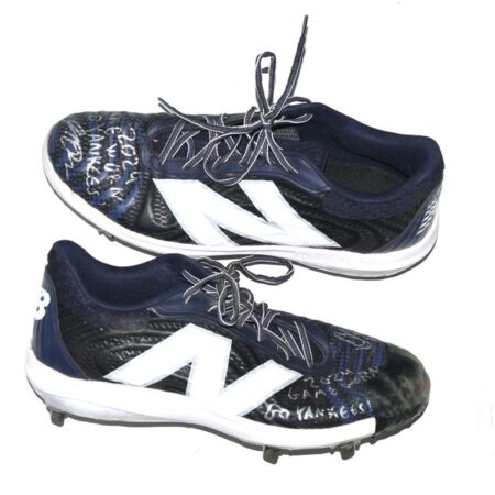 Indigo Diaz 2024 Hudson Valley Renegades Game Worn & Signed Blue & Black New Balance Fuelcell Baseball Cleats