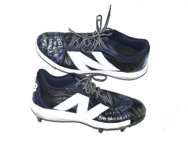 Indigo Diaz 2024 Hudson Valley Renegades Game Worn & Signed Blue & Black New Balance Fuelcell Baseball Cleats