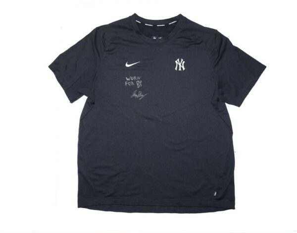 Indigo Diaz 2024 Player Issued & Signed Official New York Yankees INDIGO DIAZ Nike Dri-Fit Shirt