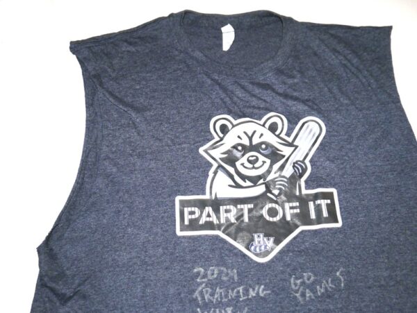 Indigo Diaz 2024 Training Worn & Signed "GO YANKS" Hudson Valley Renegades XL Sleeveless Shirt