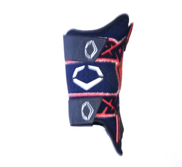 Luke Waddell 2024 Gwinnett Stripers Game Worn & Signed Blue & Red EvoShield Leg Guard