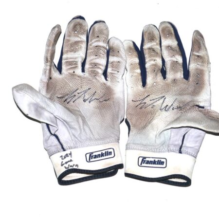 Luke Waddell 2024 Gwinnett Stripers Game Worn & Signed Franklin Batting Gloves