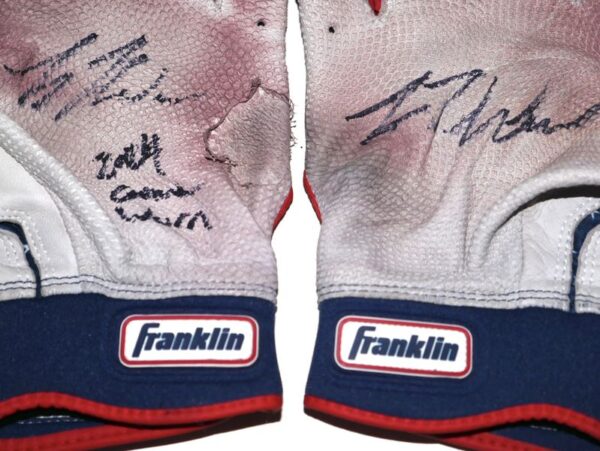 Luke Waddell 2024 Gwinnett Stripers Game Worn & Signed July 4th Franklin Batting Gloves