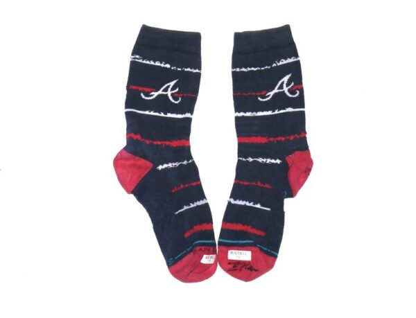 Luke Waddell Game Worn & Signed Official Atlanta Braves WADDELL 75 Stance MLB Socks