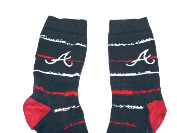 Luke Waddell Game Worn & Signed Official Atlanta Braves WADDELL 75 Stance MLB Socks