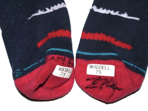 Luke Waddell Game Worn & Signed Official Atlanta Braves WADDELL 75 Stance MLB Socks