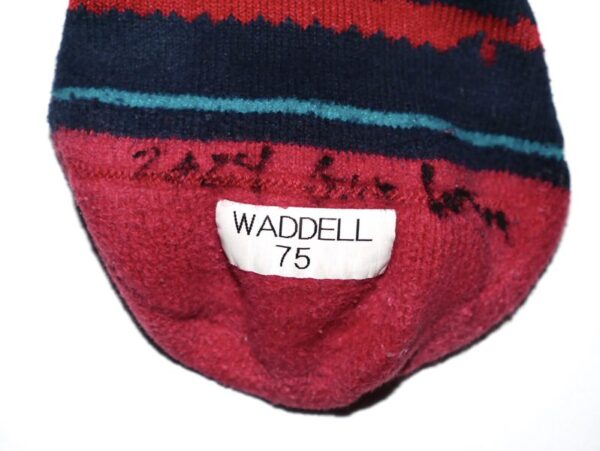 Luke Waddell Game Worn & Signed Official Atlanta Braves WADDELL 75 Stance MLB Socks