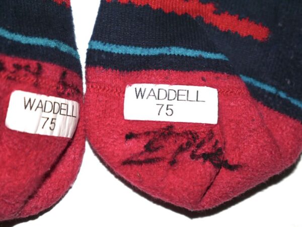 Luke Waddell Game Worn & Signed Official Atlanta Braves WADDELL 75 Stance MLB Socks