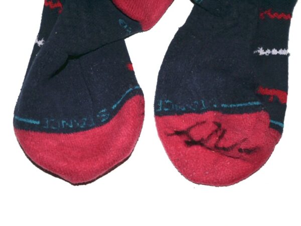 Luke Waddell Game Worn & Signed Official Atlanta Braves WADDELL 75 Stance MLB Socks