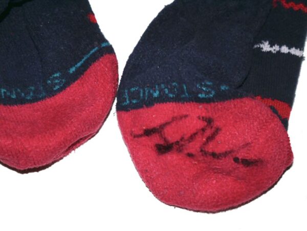 Luke Waddell Game Worn & Signed Official Atlanta Braves WADDELL 75 Stance MLB Socks