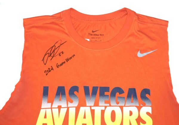 Robert Dugger 2024 Game Worn & Signed Official Las Vegas Aviators DUGGER 52 Nike Dri-Fit Shirt