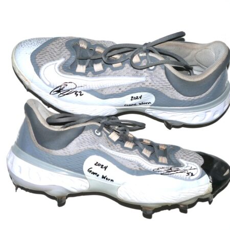 Robert Dugger 2024 Las Vegas Aviators Game Worn & Signed Grey & White Nike React Baseball Cleats