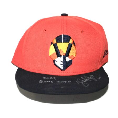 Yohel Pozo 2024 Game Worn & Signed Official Orange Las Vegas Aviators #37 Alternate New Era 59FIFTY Hat