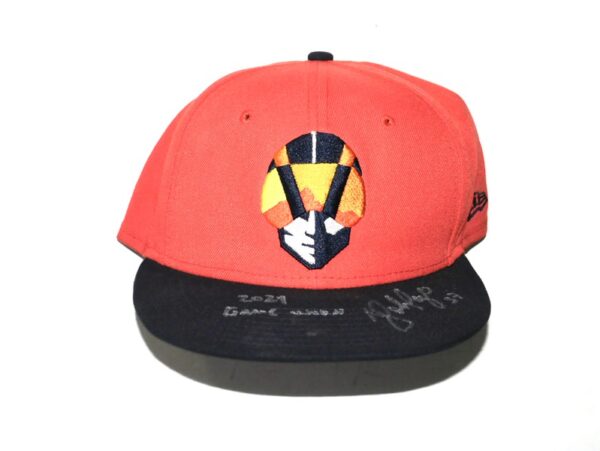 Yohel Pozo 2024 Game Worn & Signed Official Orange Las Vegas Aviators #37 Alternate New Era 59FIFTY Hat