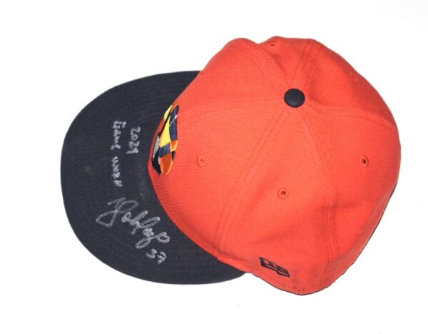 Yohel Pozo 2024 Game Worn & Signed Official Orange Las Vegas Aviators #37 Alternate New Era 59FIFTY Hat