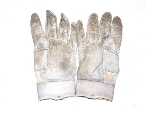 Adam Zebrowski 2024 Rome Emperors Game Worn & Signed White, Grey & Gold Nike Force Baseball Gloves