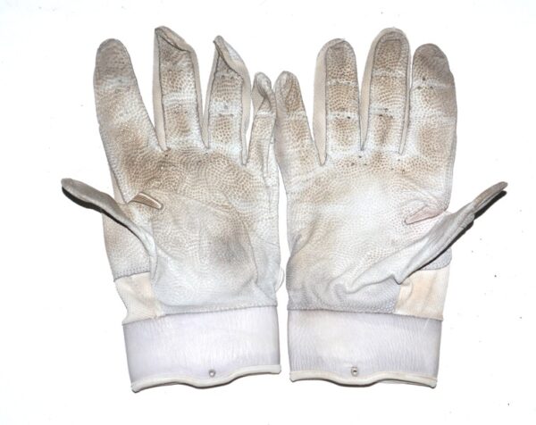 Adam Zebrowski 2024 Rome Emperors Game Worn & Signed White, Grey & Gold Nike Force Baseball Gloves