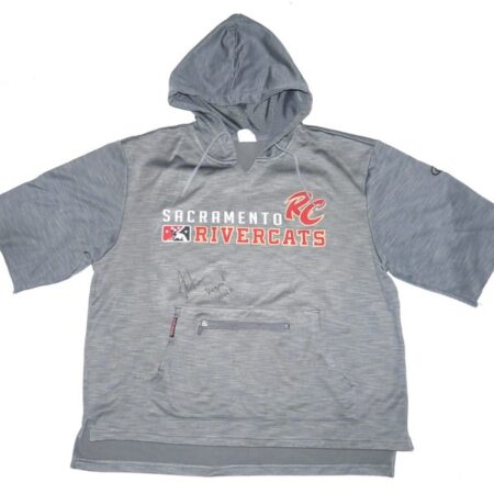 Armando Alvarez 2023 Team Issued & Signed Official Sacramento River Cats Rawlings XL Hooded Sweatshirt