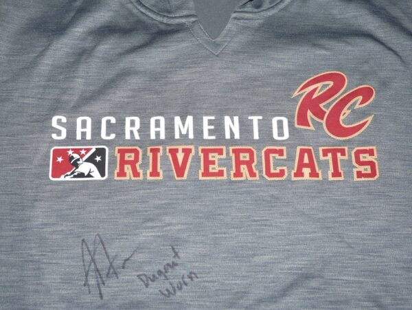 Armando Alvarez 2023 Team Issued & Signed Official Sacramento River Cats Rawlings XL Hooded Sweatshirt