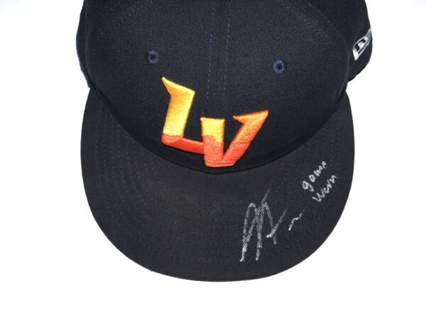 Armando Alvarez 2024 Game Worn & Signed Official Las Vegas Aviators #28 Alternate New Era 59FIFTY Hat