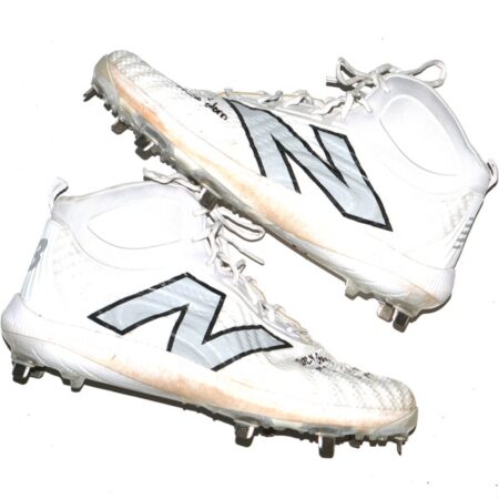 Blake Beers 2024 Las Vegas Aviators Game Worn & Signed White & Silver New Balance FuelCell Baseball Cleats