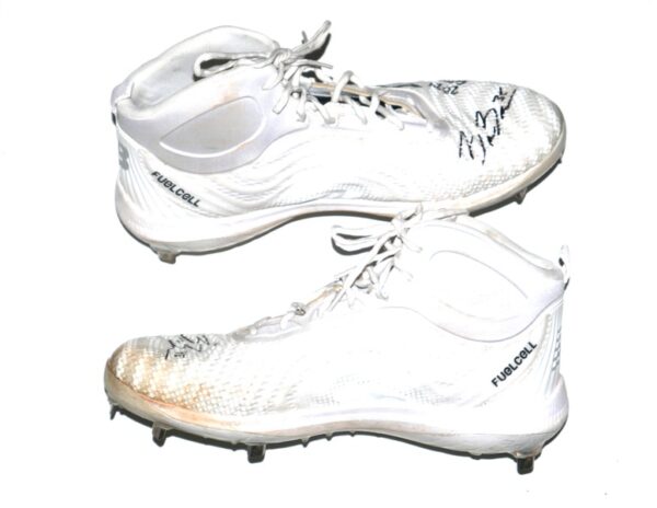 Blake Beers 2024 Las Vegas Aviators Game Worn & Signed White & Silver New Balance FuelCell Baseball Cleats