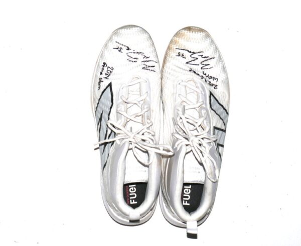 Blake Beers 2024 Las Vegas Aviators Game Worn & Signed White & Silver New Balance FuelCell Baseball Cleats