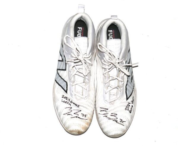 Blake Beers 2024 Las Vegas Aviators Game Worn & Signed White & Silver New Balance FuelCell Baseball Cleats