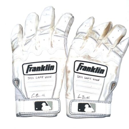 Cade Bunnell 2024 Mississippi Braves Game Worn & Signed White & Grey Franklin Batting Gloves