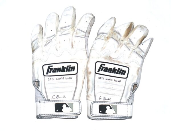 Cade Bunnell 2024 Mississippi Braves Game Worn & Signed White & Grey Franklin Batting Gloves